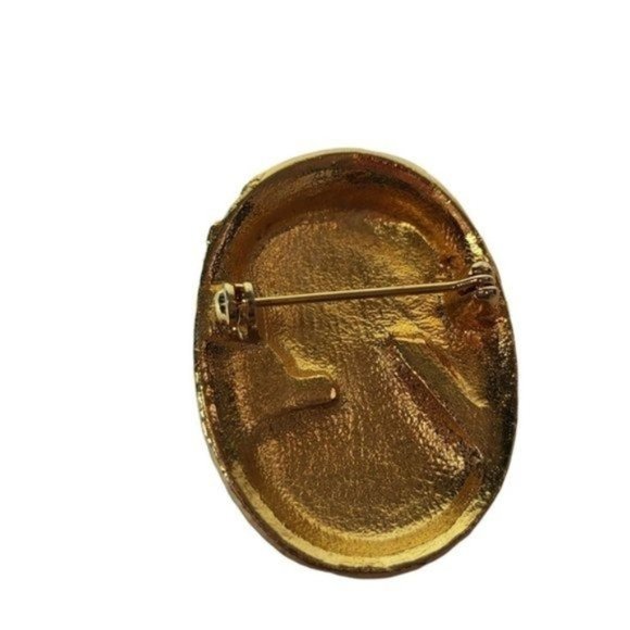 Vintage Gold‎ Tone Cameo Pin Brooch - Picture 9 of 10
